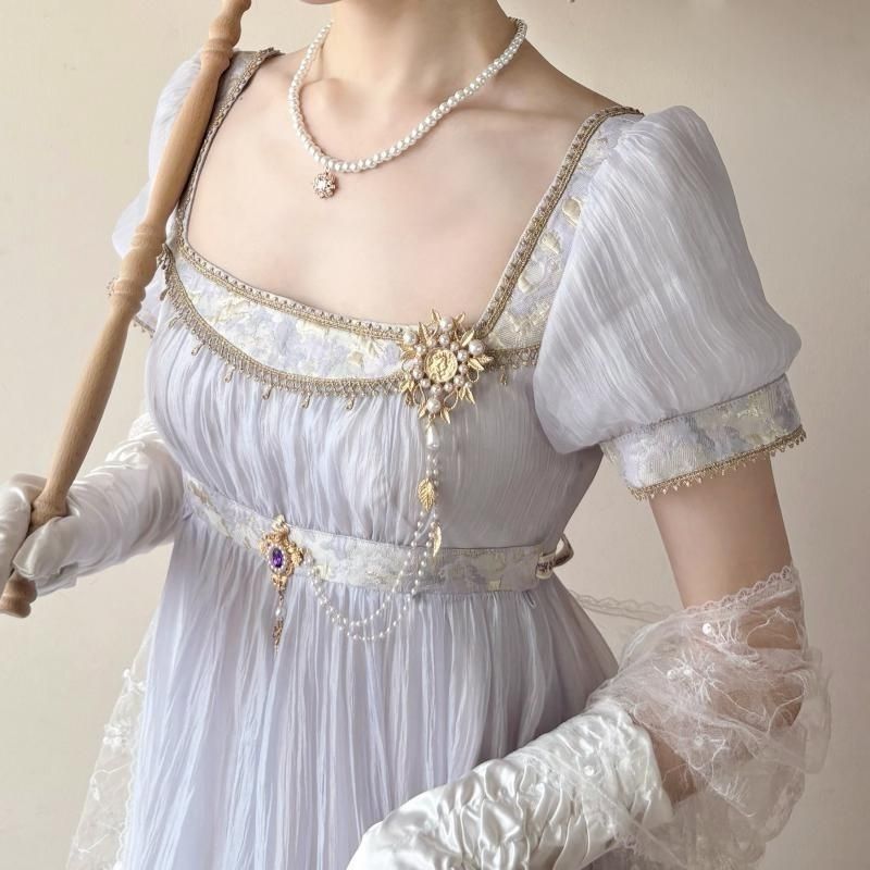 Women'S Green Formal Wear - Abito Lolita Regency fatto a mano