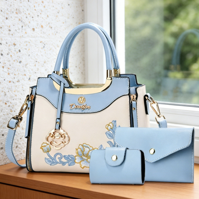 Women'S Work Fashion - Set di 3 borse ricamate di