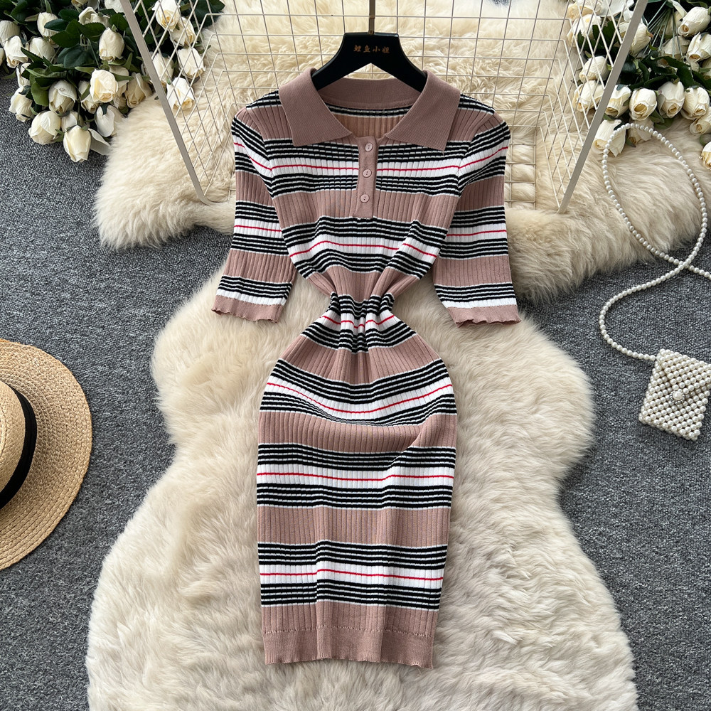 Wrap Dress Work - Abito a Mezza Lunghezza da Donna,