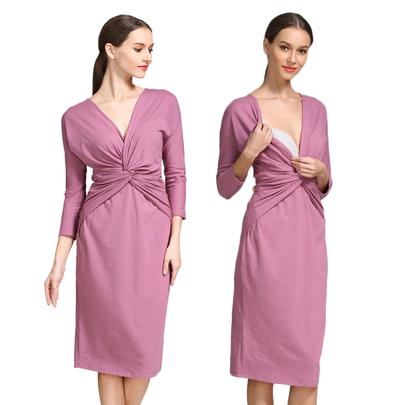 Wrap Dress Work - Abito Premaman con Scollo a V