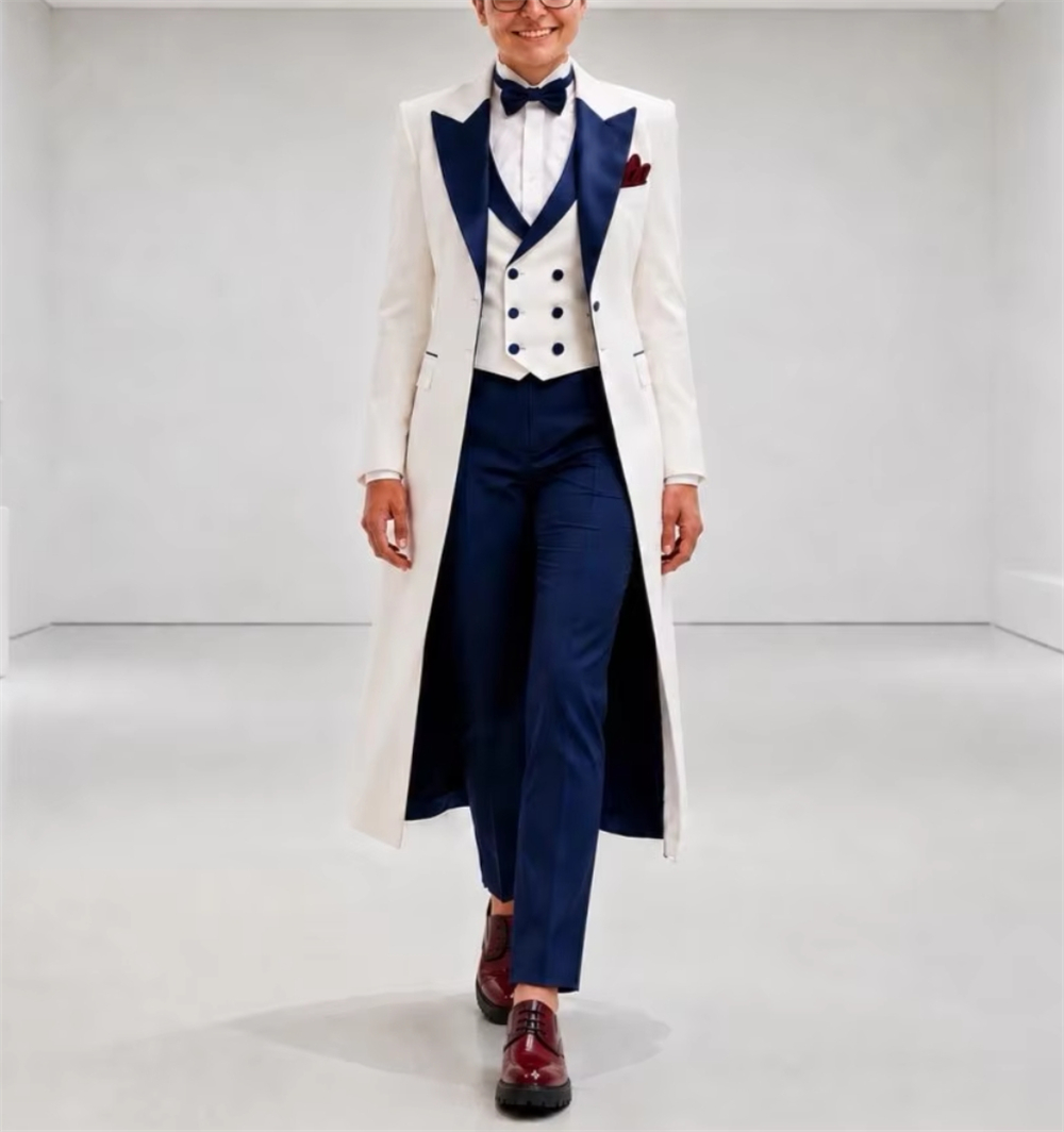 Women Formal Wear Office - Giacca da Donna Blu Navy e