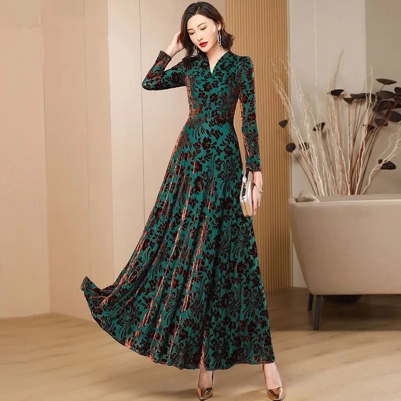 Abito a maniche lunghe in vell - Women'S Green Formal Wear recensione e prezzo