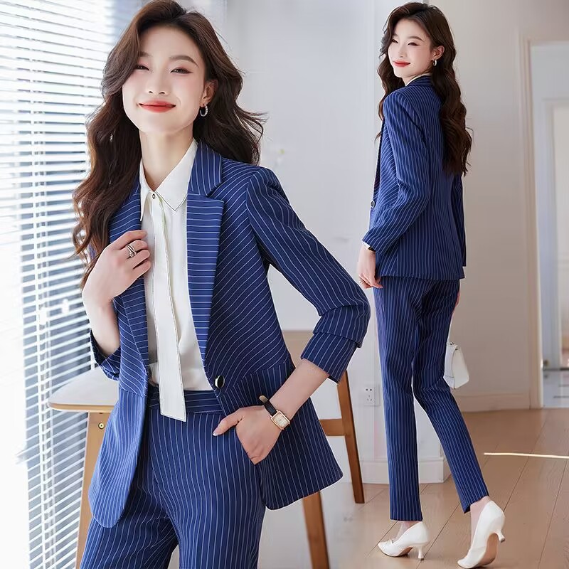 Abito a righe blu da donna 202 - Women Formal Wear Store recensione e prezzo